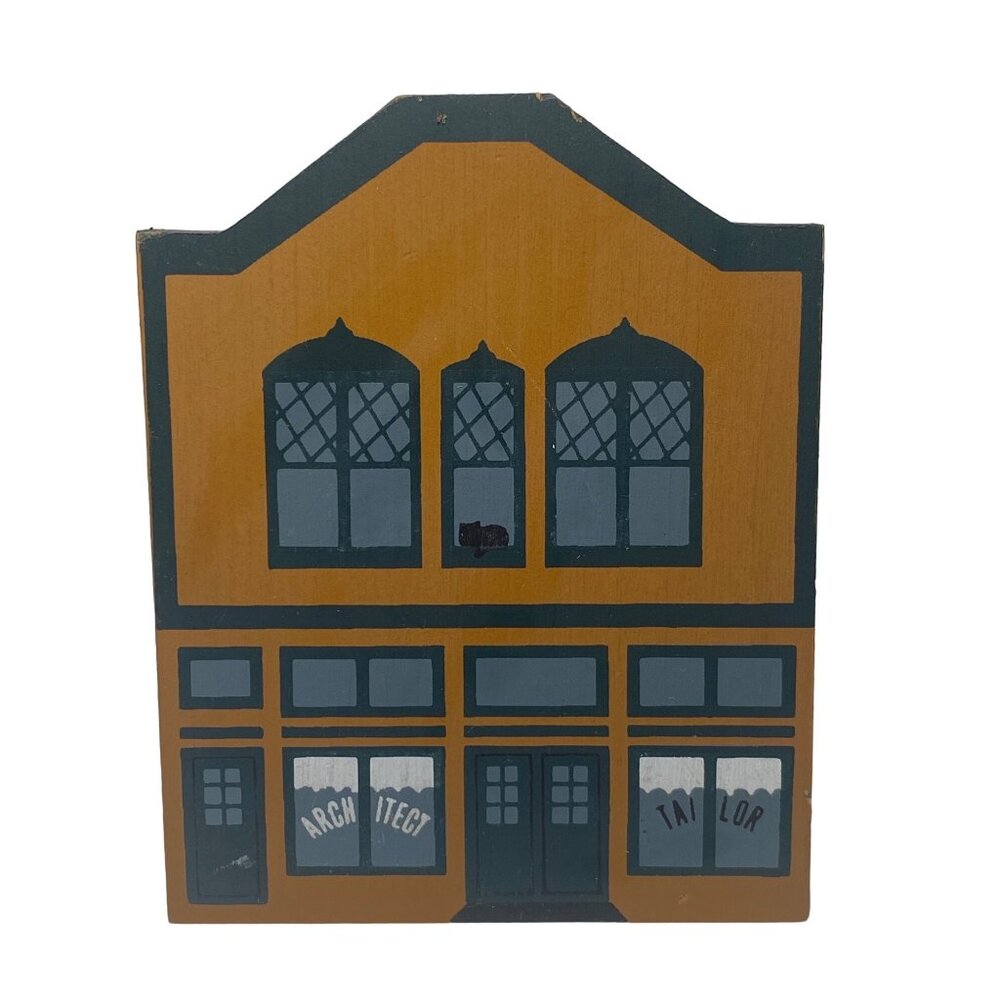 Cat's Meow Village 1988 Series V Architect Tailor Signed Faline 1990 Vintage
